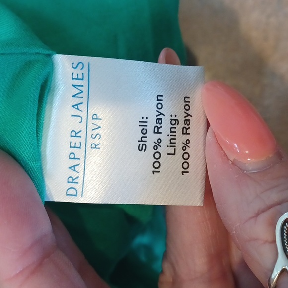 Draper James RSVP Green Floral One Shoulder Flounce Rayon Dress - Picture 6 of 7